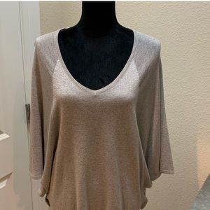 89th and Madison stretchy, dressy metallic-silver-color blouse XL, NEW